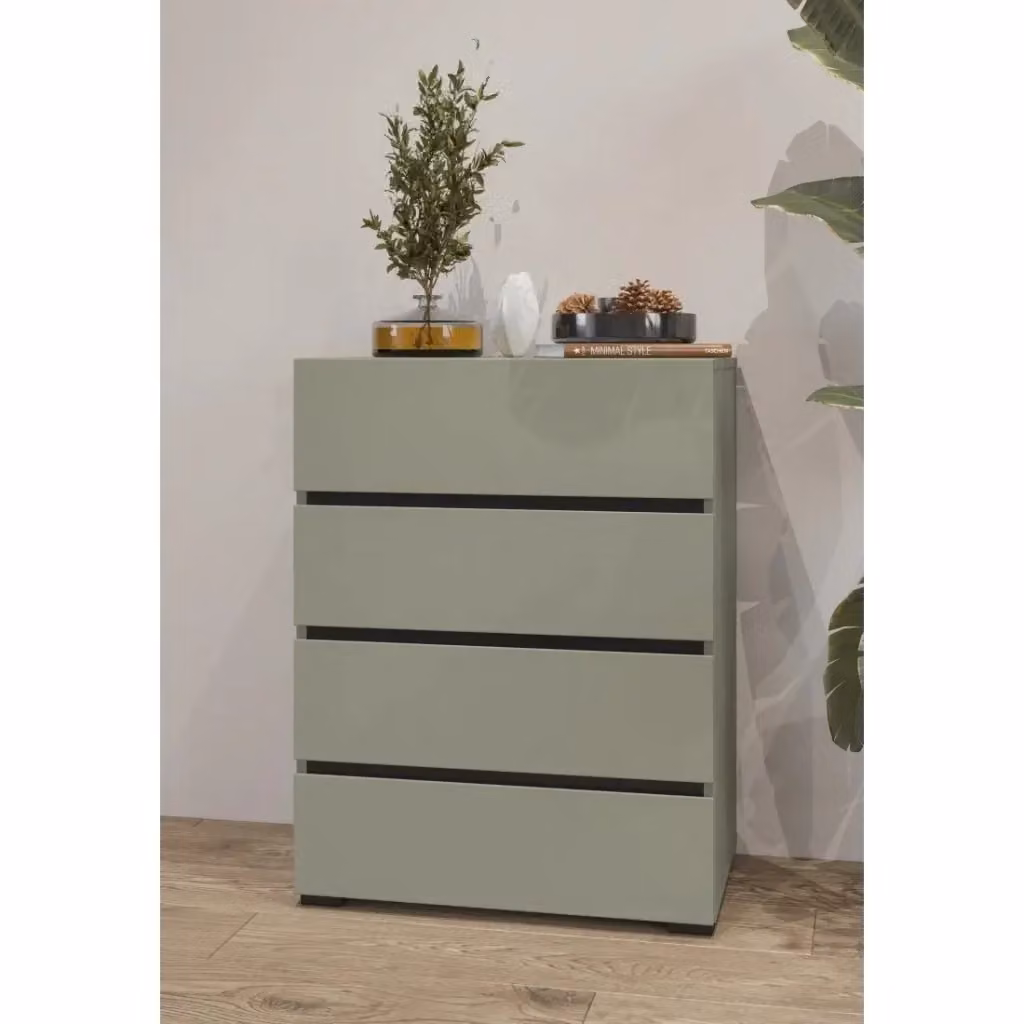 Piccolo buffet HAVANA Meublorama con 4 cassetti Verde salvia design moderno – 2