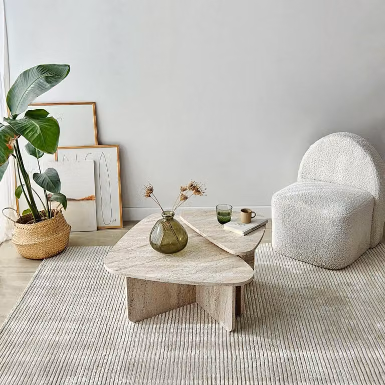 Skye Decor, set da tavolino (2 pezzi), travertino, 90 x 35 x 60 cm e 60 x 40 x 40 cm | Pannello truciolare rivestito al 100% in melamina, spessore 18 mm | Design moderno ed elegante per la tua casa.