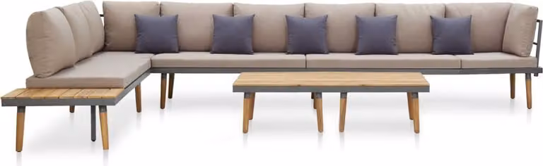 Maison Exclusive - Set da giardino 8 pezzi con cuscini in legno massello di acacia