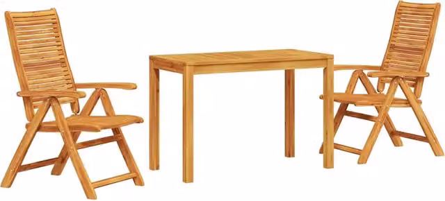Set da Pranzo per Giardino 3 pz | Set Salotto da Giardino Marrone