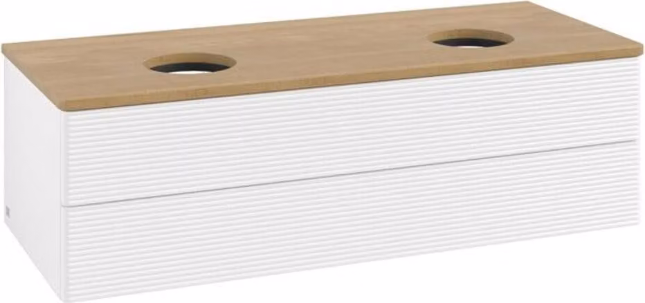V&B Mobiletto con struttura frontale, con illuminazione Antao 120x36x50cm, WBP hon. Oa, wh. m Lac