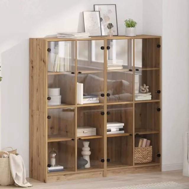 Credenza 2 pz Rovere artigianale 68 x 37 x 142 cm 3402645