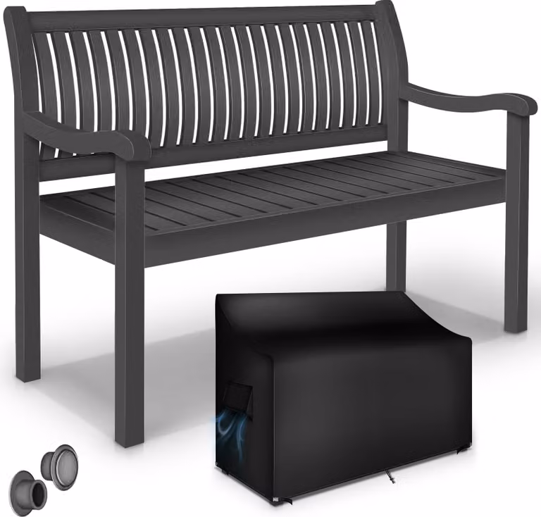 tillvex® panca da giardino in legno antracite 150 cm / 3 - 4 persone panca da parco panca solida arredo giardino giardino