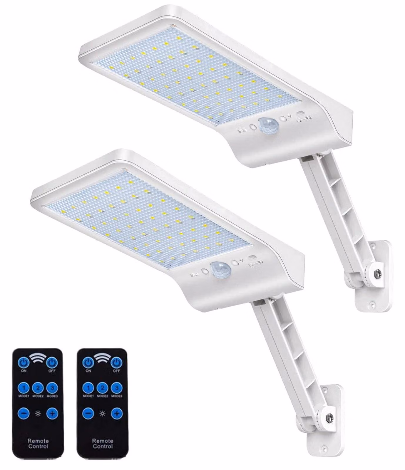 Lampada solare con 56 LED, sensore di movimento, grado di protezione IP65, colore bianco