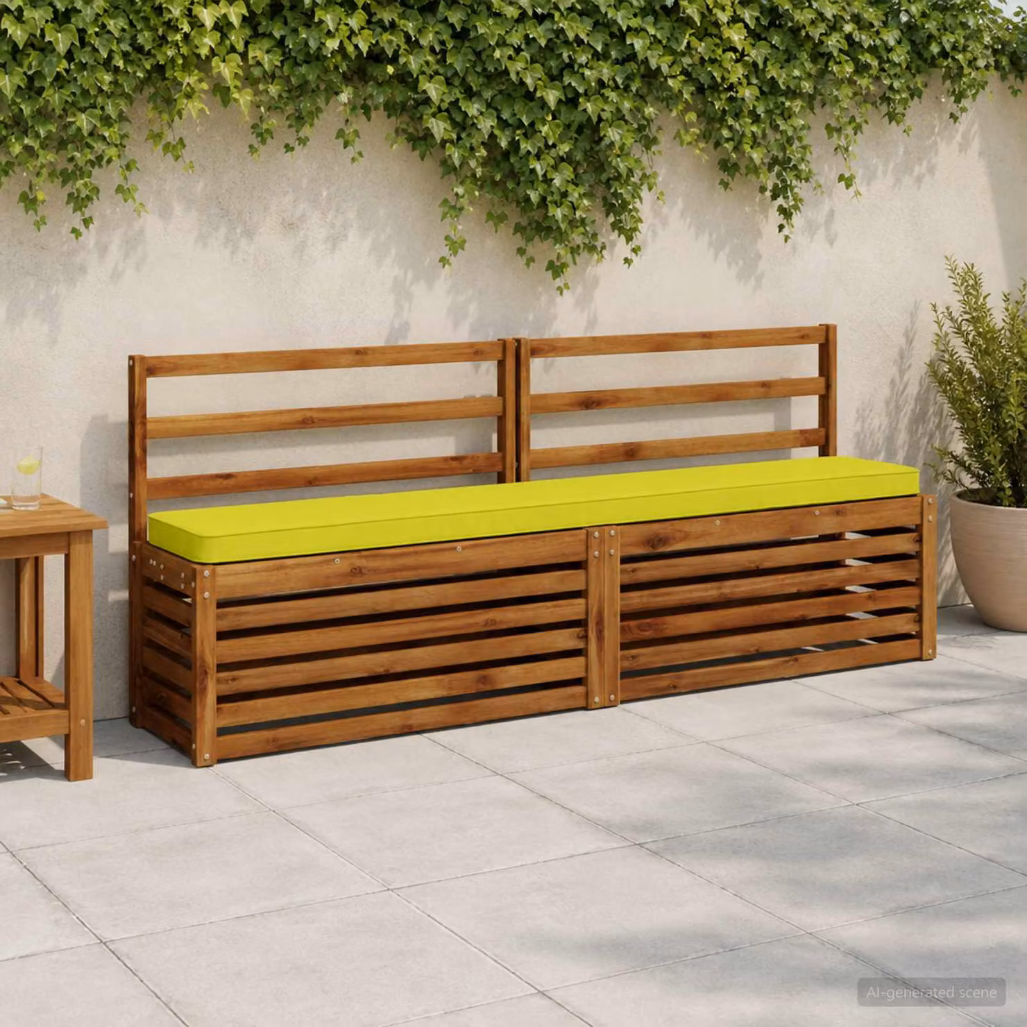 Cuscino per Panchina vidaXL in Poliestere con Rivestimento Rimovibile e Lavabile, Disponibile in Verde o Giallo