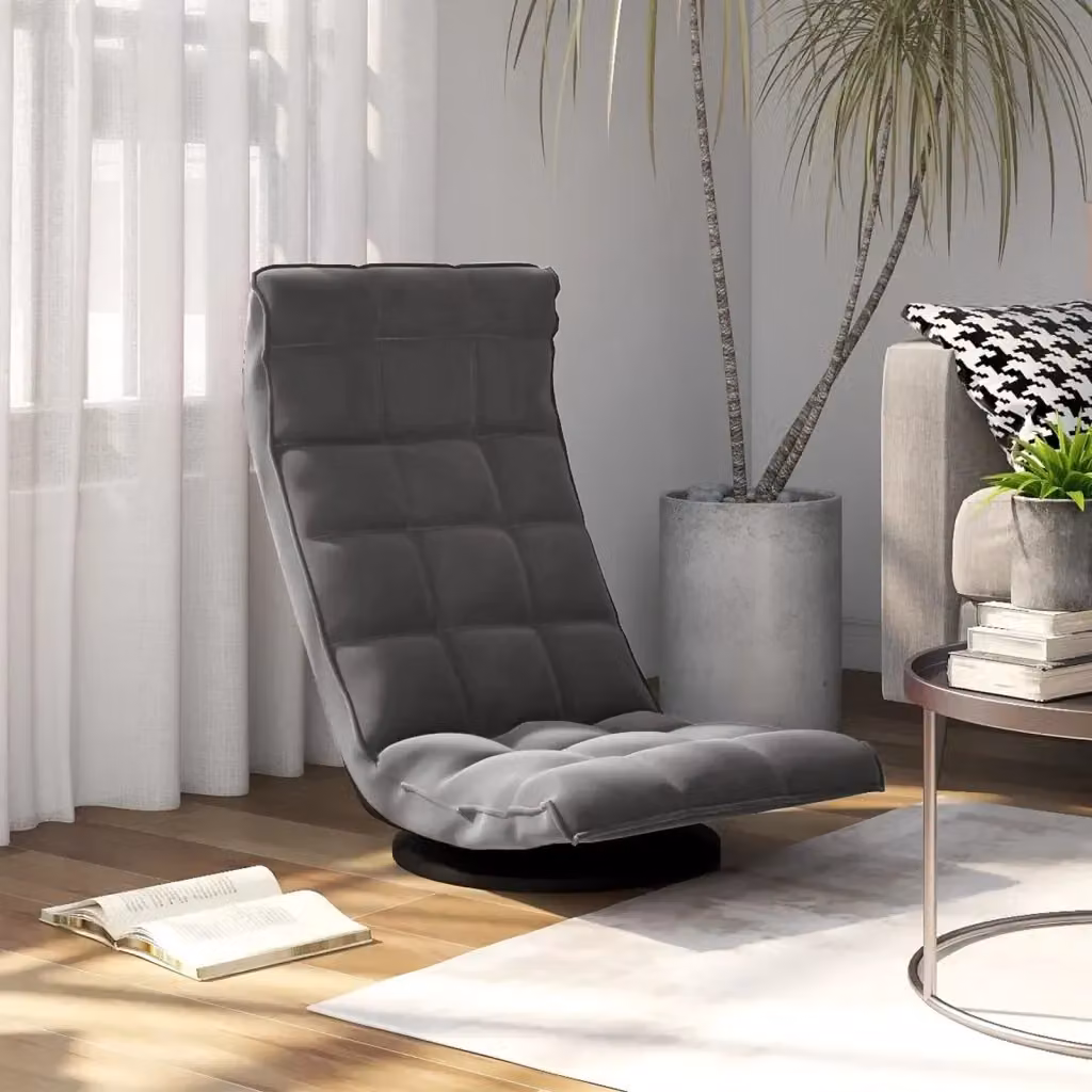 Sedia da Gaming Girevole a 360 Gradi in Velluto Grigio con Base in Metallo CFW5130279 – 2