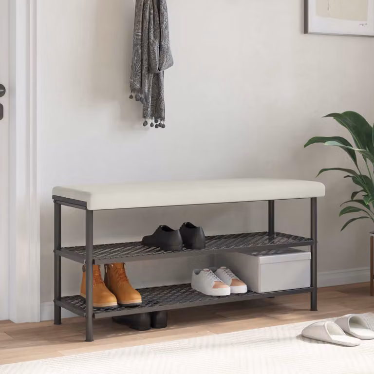 Cuscino per panchina vidaXL in velluto beige con imbottitura in schiuma, L: 110 cm, P: 35 cm, H: 3,5 cm