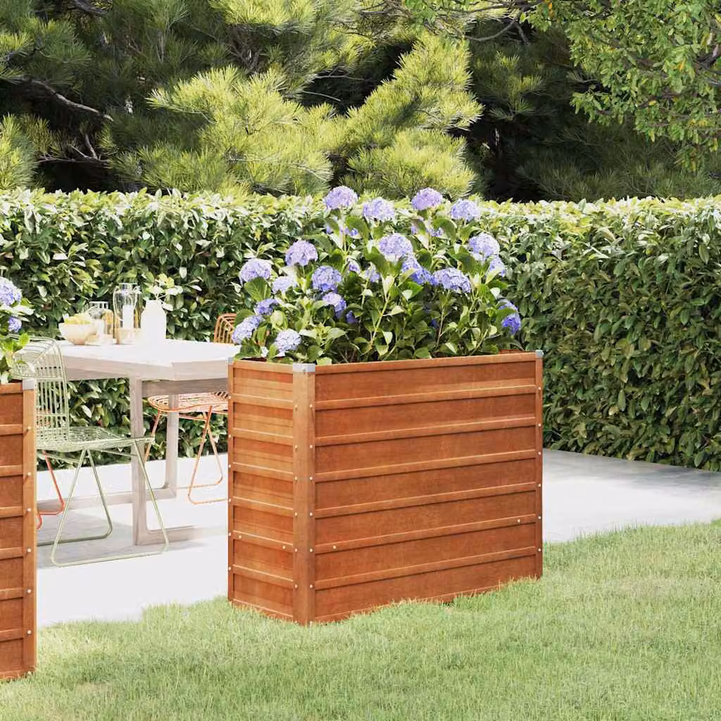 Letto rialzato da giardino vidaXL in acciaio Corten color marrone L: 100 cm, P: 40 cm, H: 77 cm