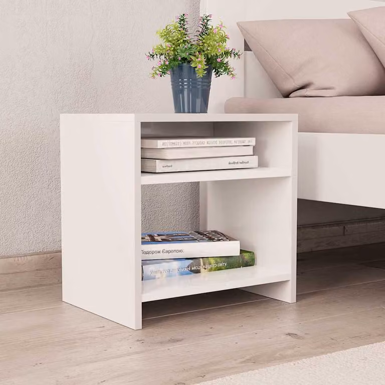 Comodino bianco vidaXL in legno ingegnerizzato L/P/H: 40 x 30 x 40 cm