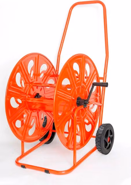 Carrello Avvolgitubo Manuale Agrati in Acciaio da 140 mt, 3/4", Rosso