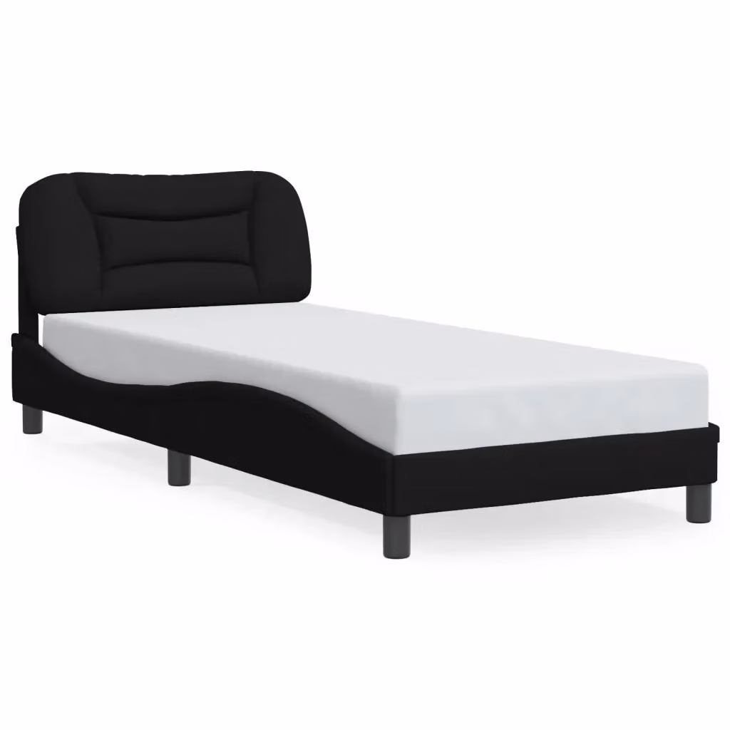 vidaXL Giroletto Hvar Nero con LED e porta USB in Tessuto L: 90 cm, P: 200 cm – 2