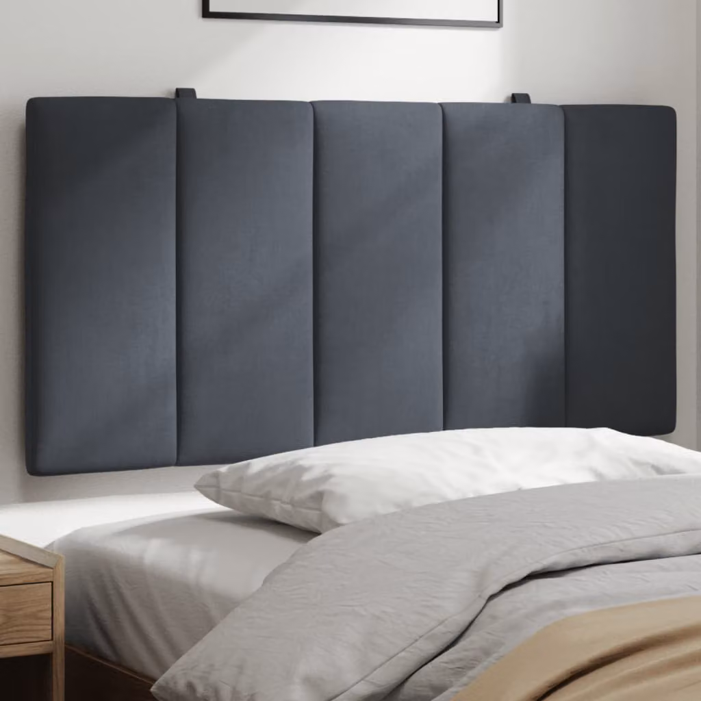 Cuscino testiera Hanko vidaXL in velluto grigio scuro, Larghezza: 100 cm