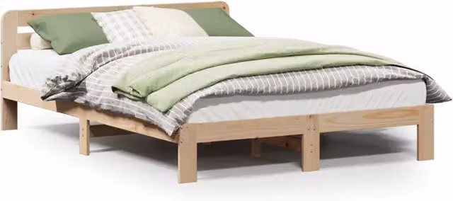 Letto matrimoniale | Letto per adulti | Letto senza Materasso 160x200 cm in Legno Massello di Pino