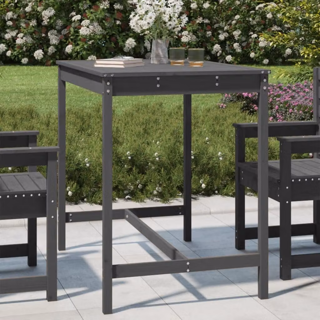 Maison Exclusive - Tavolo da giardino grigio 121x82,5x110 cm in legno massello di pino