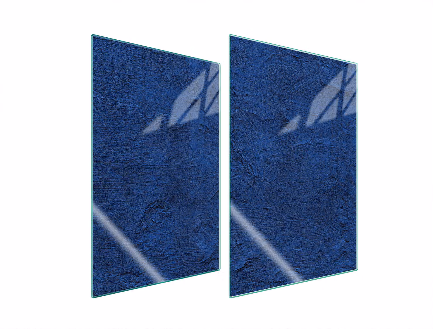 Piastre copriforno 2 pezzi 35x52 Copriforno in Vetroceramica tagliere in vetro blu ardesia