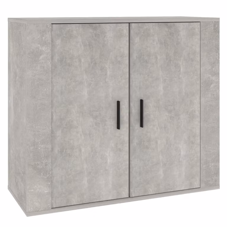 Credenza Grigio Cemento 80x33x70 cm in Legno Multistrato