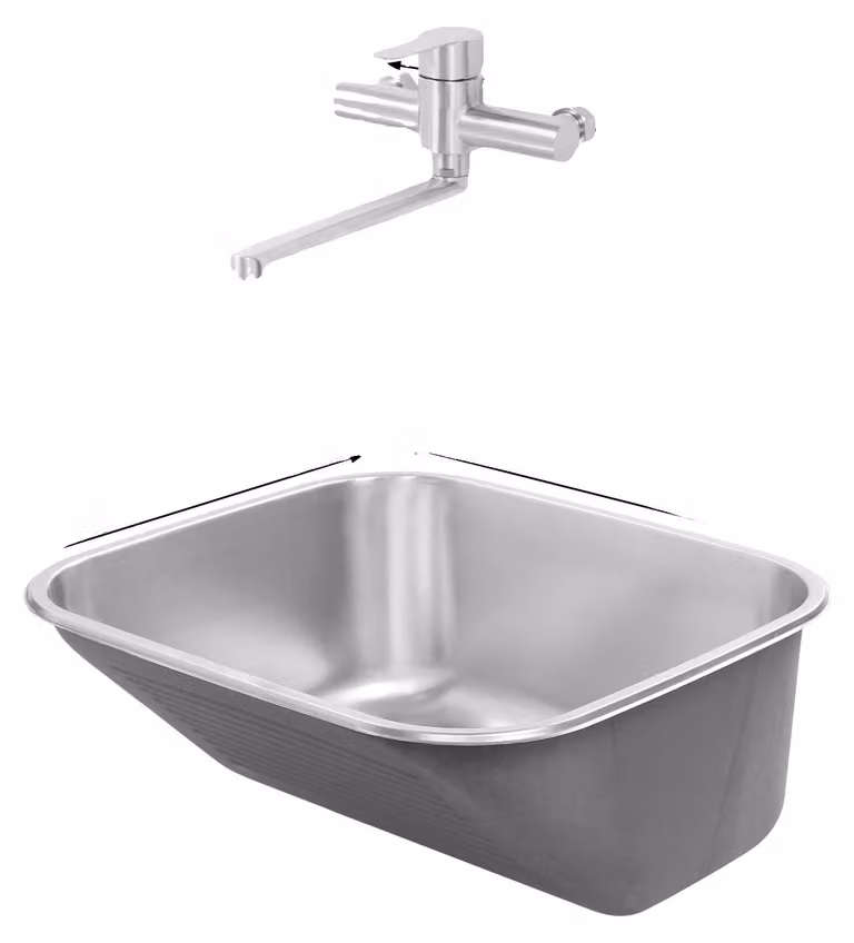 Lavabo, design ampio, struttura in acciaio inossidabile resistente, colore argento