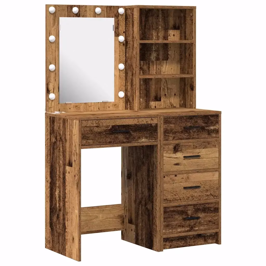 Set di 2 Tavoli da Trucco vidaXL Marrone in MDF Laminato Lucido L/P/H: 50 x 40,2 x 135 cm – 2