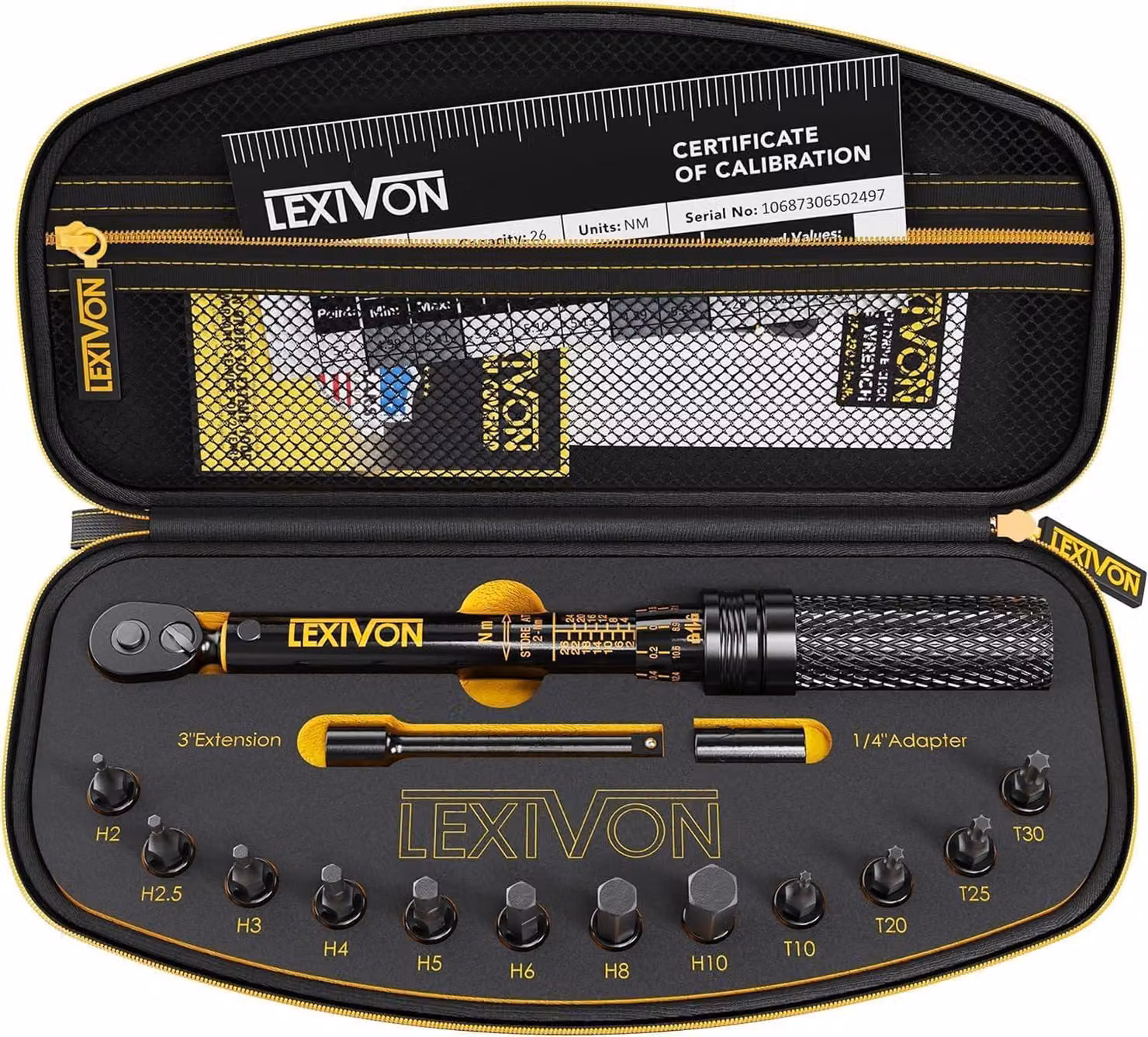 Chiave dinamometrica per biciclette e motociclette, con attacco da 1/4 di pollice, inclusa una serie di 15 inserti esagonali e Torx, con un range di misurazione da 2 a 26 Nm e prolunga. Set di chiavi dinamometriche per bici da corsa e altro – Dr