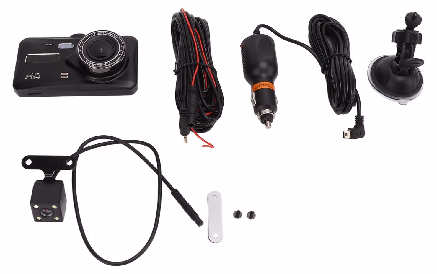 Doppia dashcam anteriore e posteriore, registratore di guida con visione notturna, touchscreen IPS multifunzionale per la sicurezza