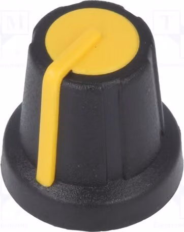 2 manopole rotanti, diametro albero: 6 mm, nere, dimensioni: 16x16 mm, mini, realizzate con processo di stampaggio, modello GMN-2YL, per applicazioni D