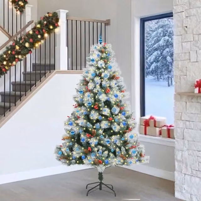 Albero di Natale artificiale Verde e bianco 240 cm 3395204