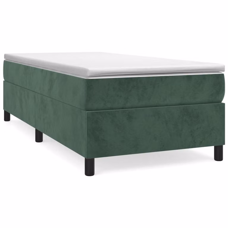 Struttura Letto a Rete a Molle Verde Scuro 100x200 cm in Velluto