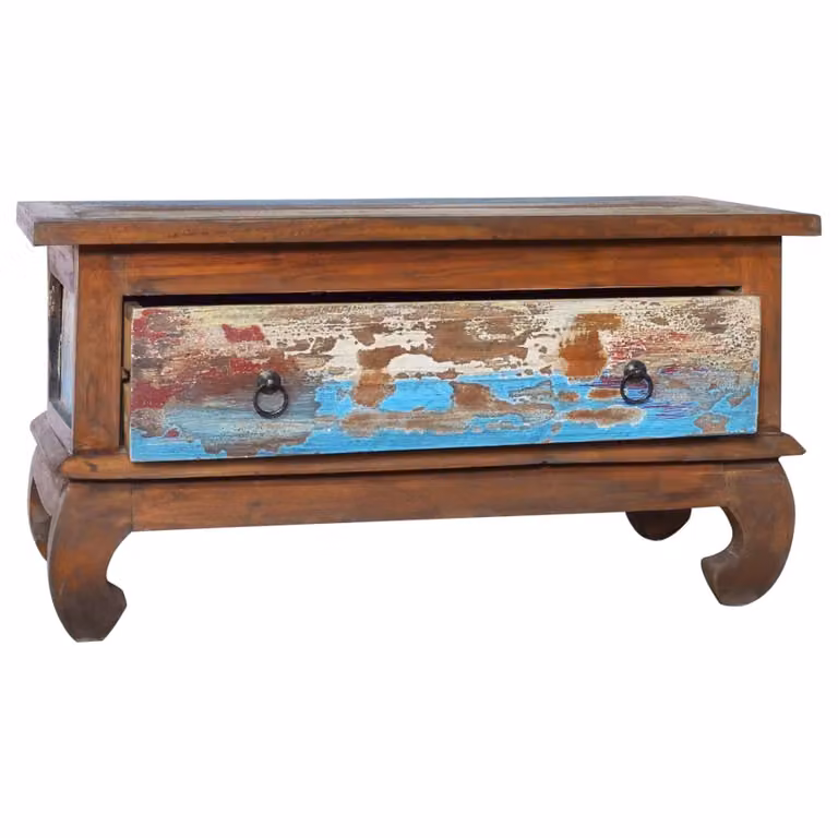 Tavolino 80x50x40 cm in teak di recupero