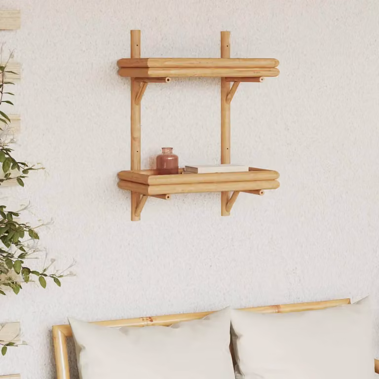 Scaffale da parete moderno vidaXL in bambù marrone L 39 cm, P 26 cm, H 60 cm