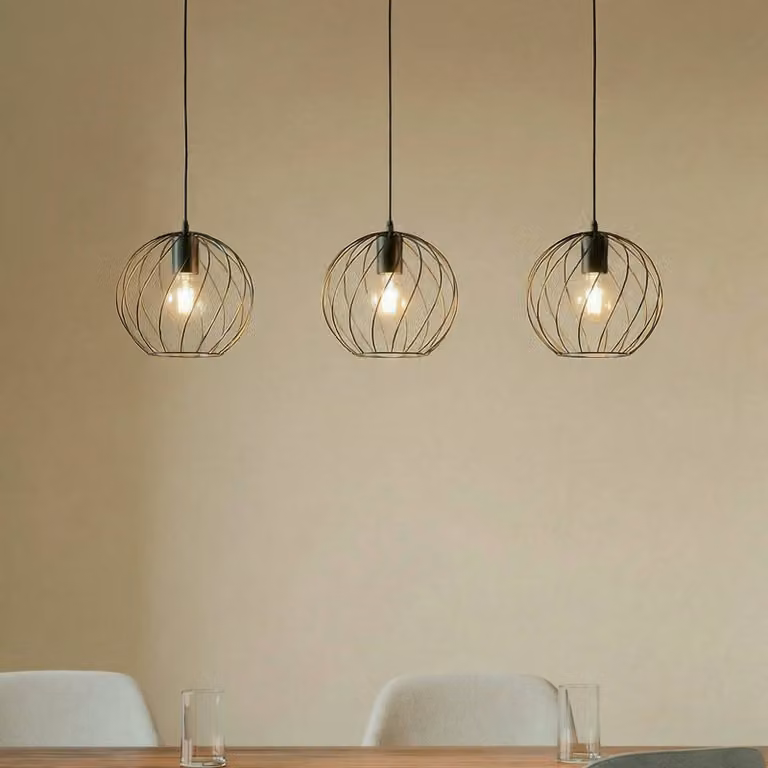 Lampada a sospensione Danika Lindby, dimmerabile, Nero, Soggiorno / Sala da pranzo, Metallo, Moderno, Lampada a sospensione