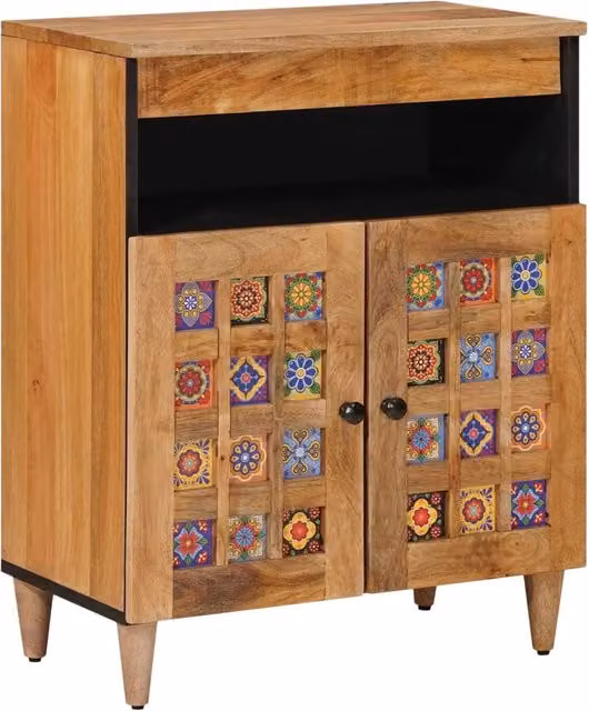 Credenza moderna vidaXL in legno di mango massello marrone L/P/H: 60 x 33 x 75 cm