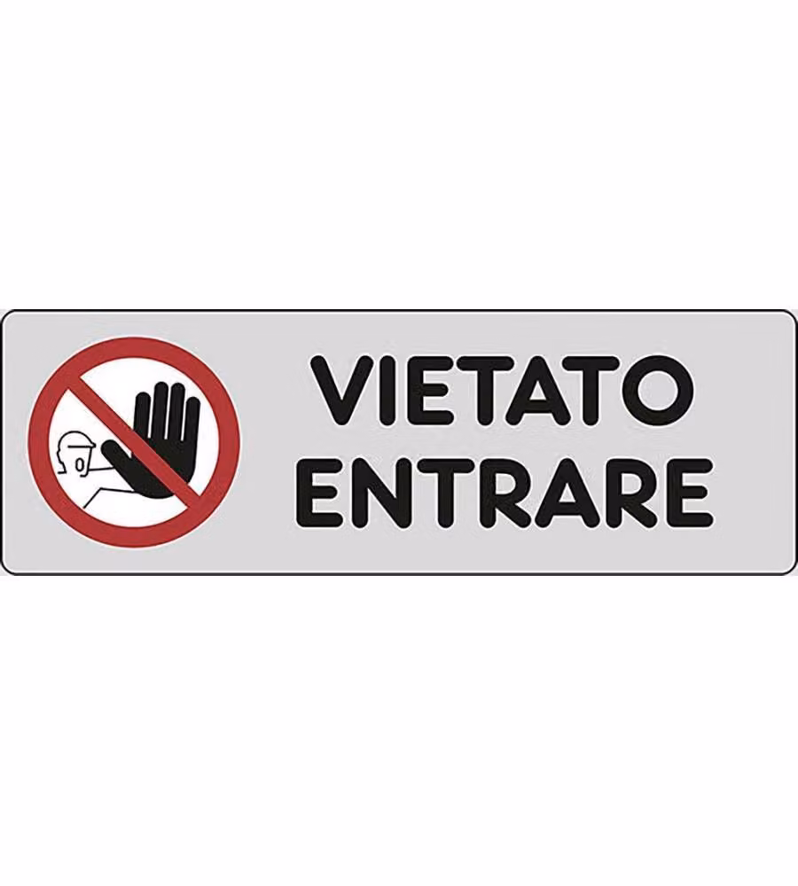 Adesivo Vietato Entrare abitazioni cancello porta 15CMx5CM