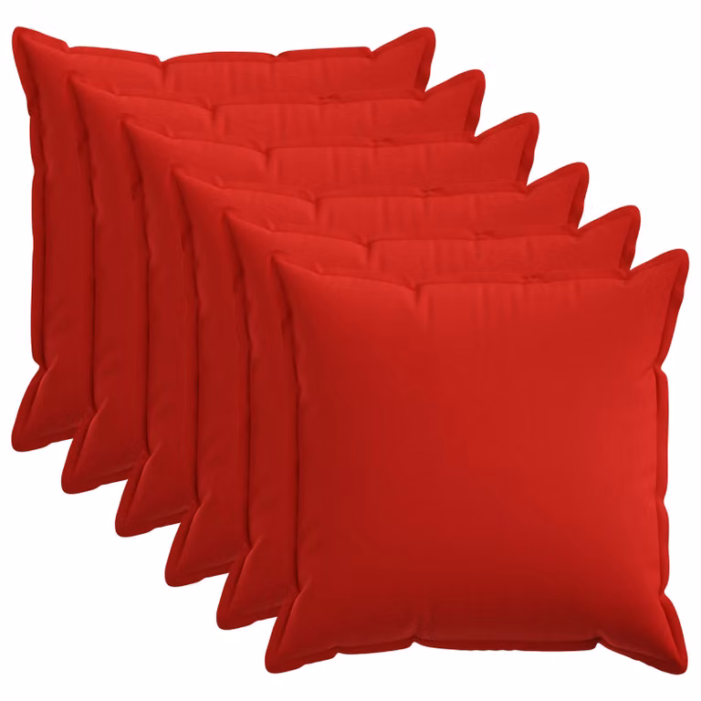 Set di 6 federe vidaXL HOUTEN rosse in poliestere, L/P: 60 x 60 cm
