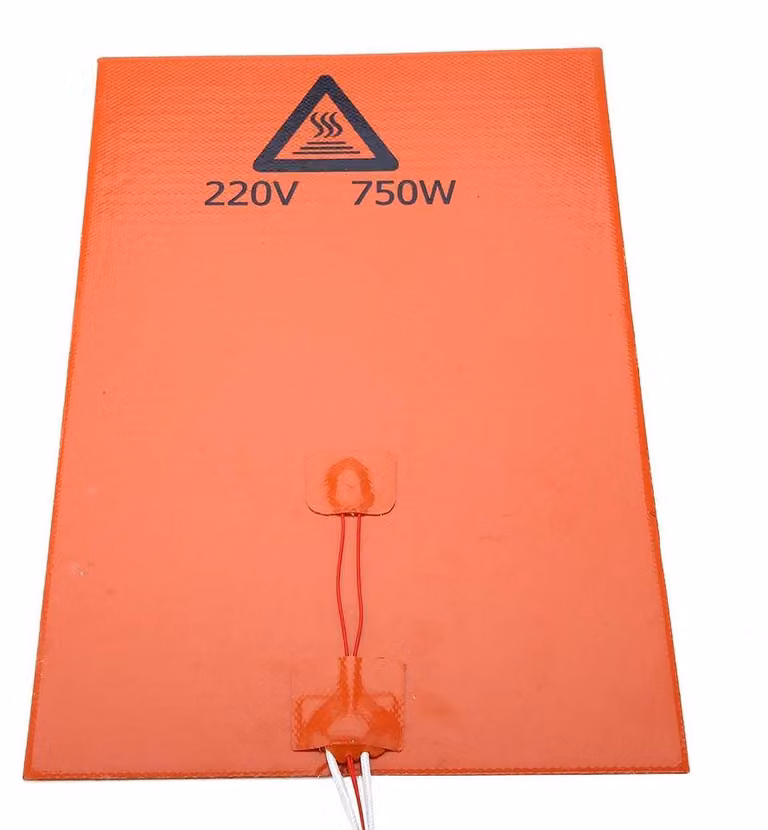 Piattaforma riscaldante in silicone ad alta temperatura per stampanti 3D, dimensioni 310 x 310 mm, 750W