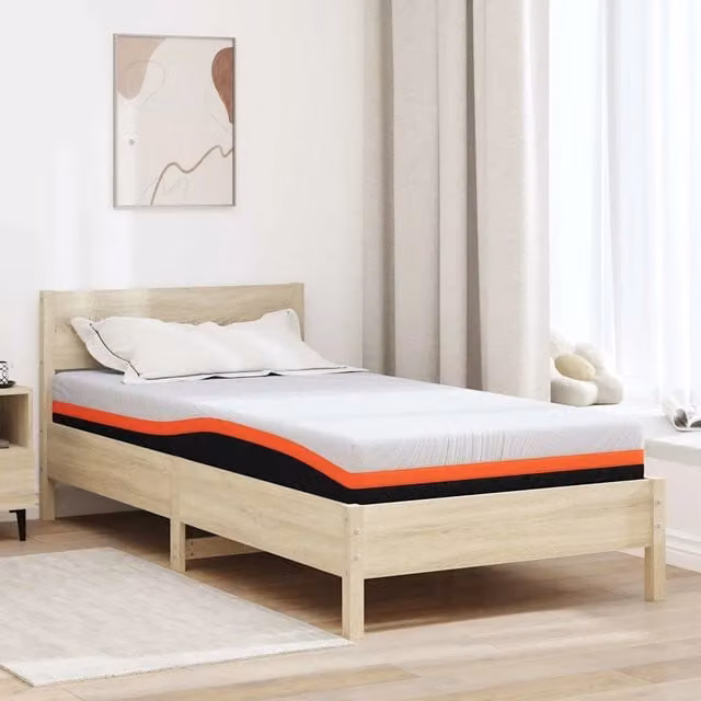 Materasso-Materasso per letto Bianco e Nero 120 x 200 cm Tessuto Jacquard