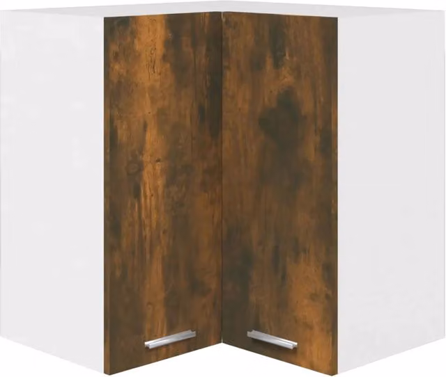 Mobile angolare da cucina a parete di grande capacità 57 x 57 x 60 cm in legno composito finitura rovere affumicato 02_0048208