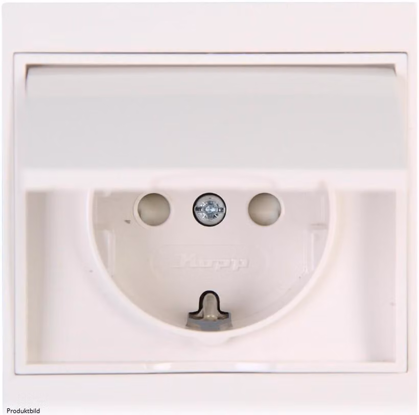 Kopp Malta bianco artico - Serie di interruttori - Presa con messa a terra - Interruttore - Cornice - Presa con messa a terra, sportello ribaltabile