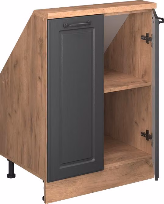 Mobile cucina sottotetto Vicco R-Line Antracite rustico 60 cm con 2 porte, Model 58262