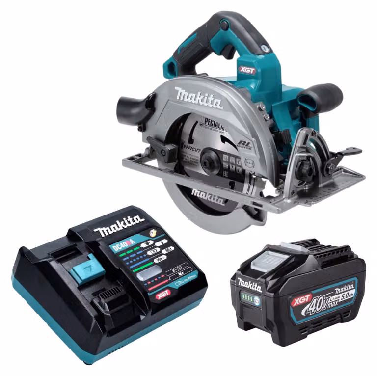 Segatrice circolare a batteria Makita HS 003 GT101 40 V max. 190 mm Brushless + 1x batteria da 5,0 Ah + caricabatterie