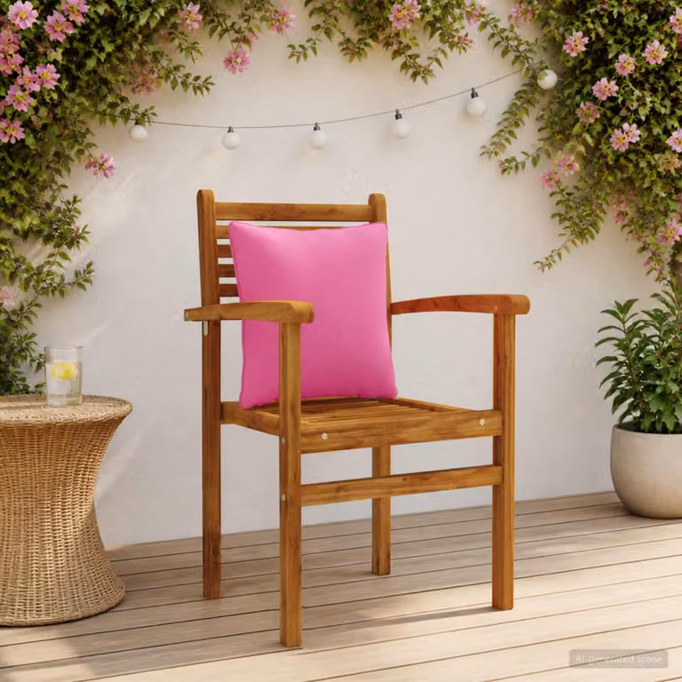 Set di 4 cuscini per schiena vidaXL PUTTEN in poliestere rosa con rivestimento rimovibile e lavabile in lavatrice