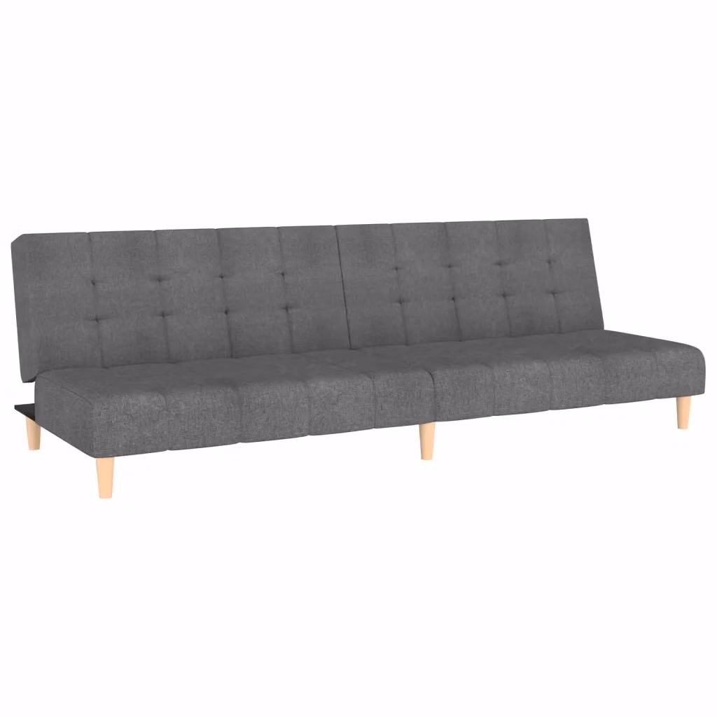 Divano Letto Click Clack Moderno vidaXL in Tessuto Grigio con Struttura in Legno e Schienale Regolabile L/P/H: 200 x 140 x 84,5 cm – 2