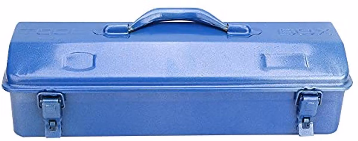 Contenitore portatile per attrezzi da riparazione, completo di maniglia ergonomica e lucchetto antifurto