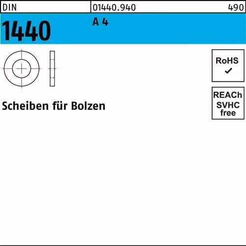 Rondelle Reyher per bulloni DIN 1440 A 4 5 A 4 014409400050000 (500 pezzi)