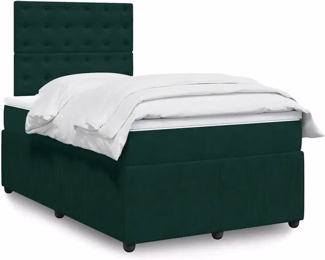 Giroletto a Molle con Materasso Verde Scuro 120x200 cm Velluto 3294625