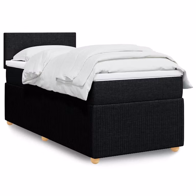 vidaXL Letto Ibrido con Materasso a Molle Insacchettate e Illuminazione Sotto il Letto, Nero e Bianco, L/P/H: 90 x 190 x 100,5 cm