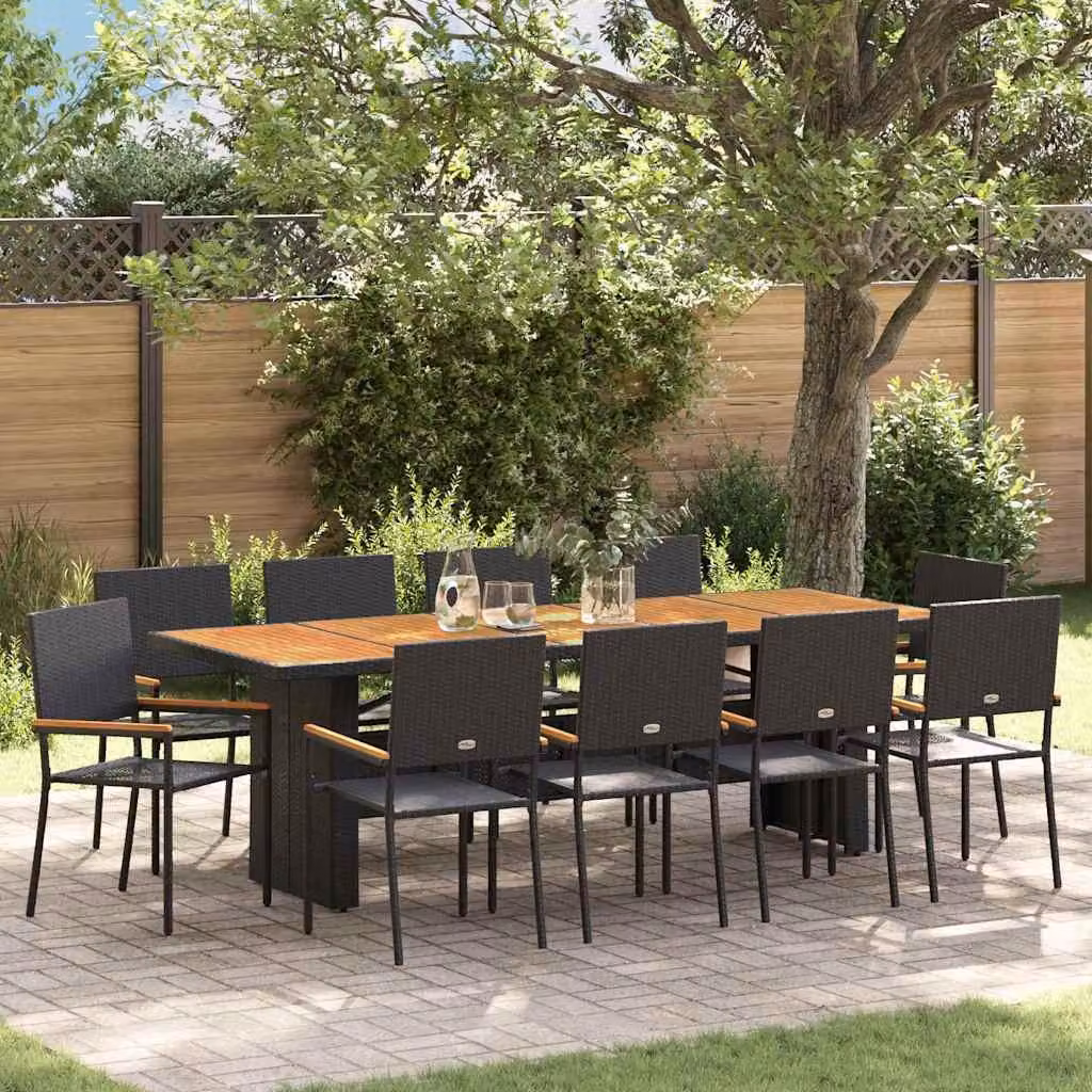 Maison Exclusive - Set da giardino per esterni, 11 pezzi, rattan sintetico nero