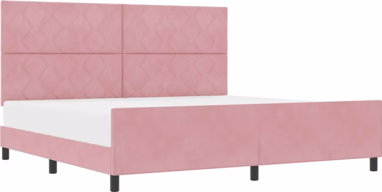 SYFAX™ Letto a molle con testiera Rosa 200 x 200 cm Velluto
