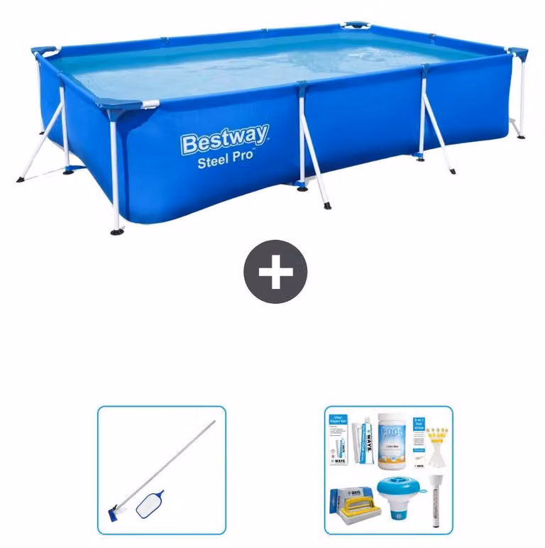 Bestway Steel Pro, piscina rettangolare - 300x201x66 cm - 3 pezzi - Modello S22717