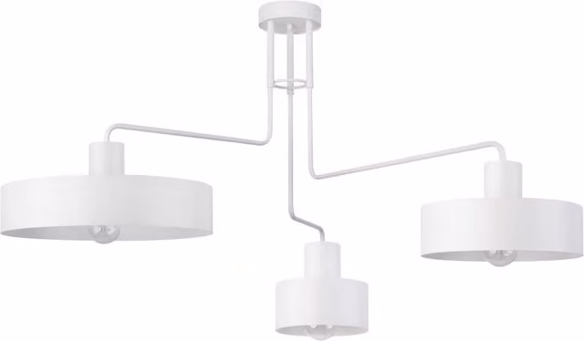 Plafoniera Sigma Lighting Vasco bianca con 3 luci E27, design minimalista in metallo, dimmabile