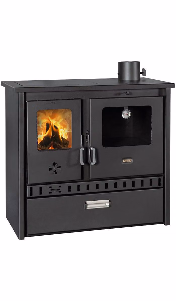 Stufa a legna con forno, camino 10 kw, PRITY 1P36 D